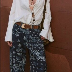 Free People We the Free Good Luck Barrel Bandana jeans